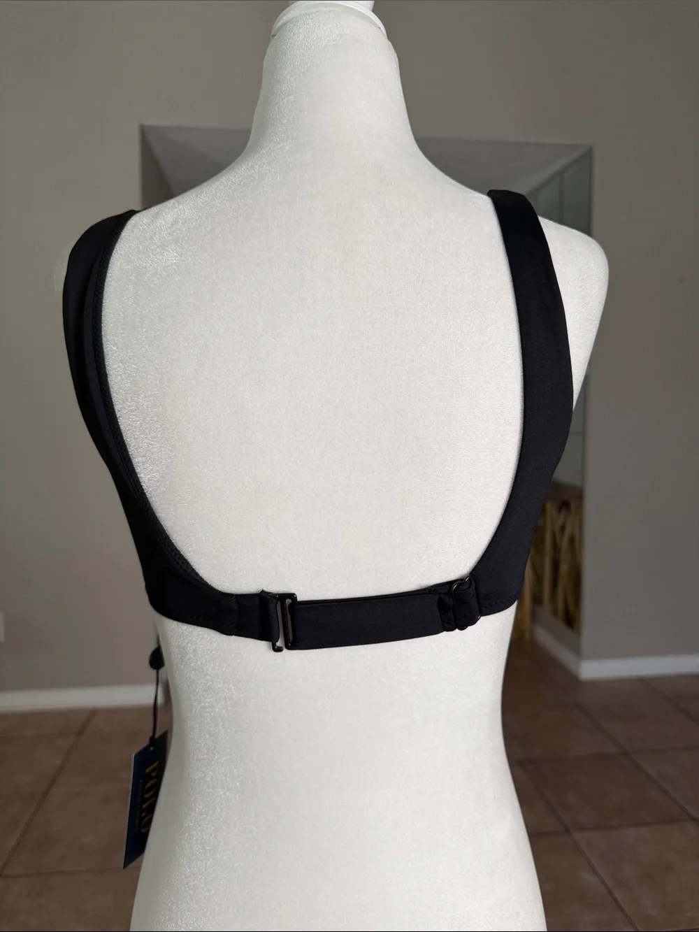 Polo by Ralph Lauren Black Bikini Top with Front Knot